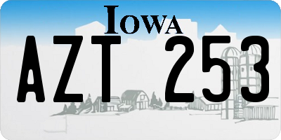 IA license plate AZT253