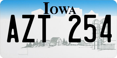 IA license plate AZT254