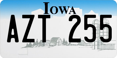 IA license plate AZT255