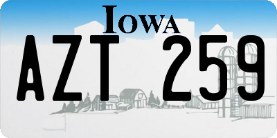 IA license plate AZT259