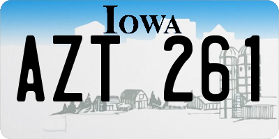 IA license plate AZT261