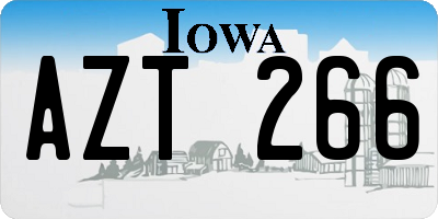 IA license plate AZT266