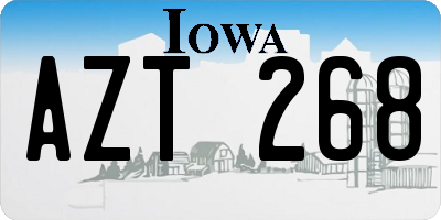 IA license plate AZT268