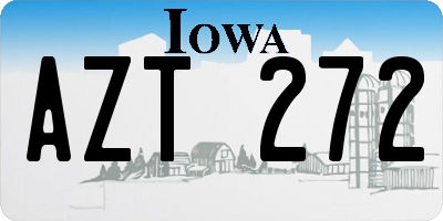 IA license plate AZT272