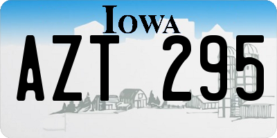 IA license plate AZT295