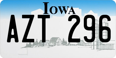 IA license plate AZT296