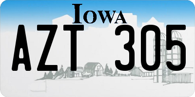 IA license plate AZT305