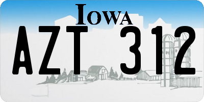 IA license plate AZT312