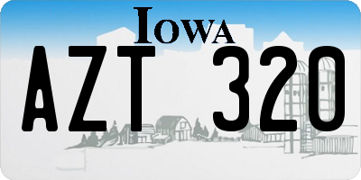 IA license plate AZT320