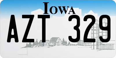 IA license plate AZT329