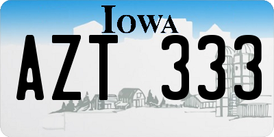IA license plate AZT333