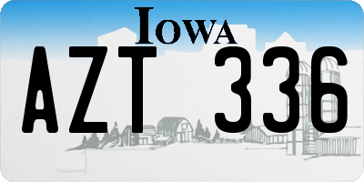 IA license plate AZT336