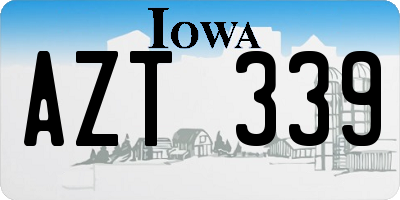 IA license plate AZT339