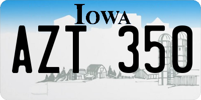 IA license plate AZT350