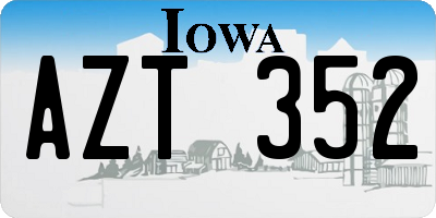 IA license plate AZT352