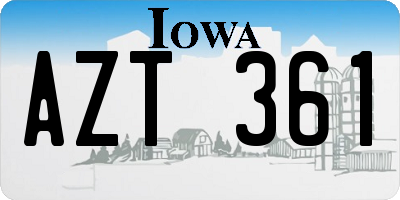 IA license plate AZT361