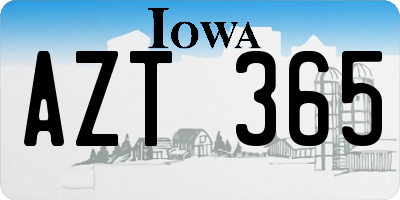 IA license plate AZT365