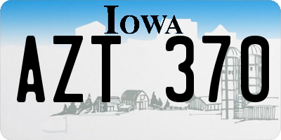 IA license plate AZT370