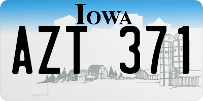 IA license plate AZT371