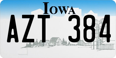 IA license plate AZT384