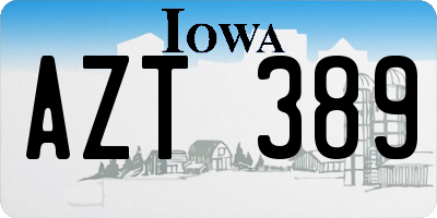 IA license plate AZT389