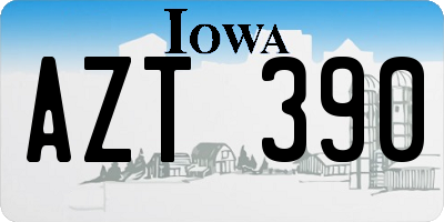 IA license plate AZT390