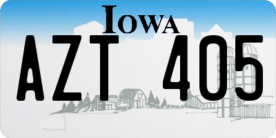 IA license plate AZT405
