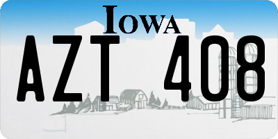 IA license plate AZT408