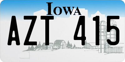 IA license plate AZT415