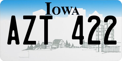 IA license plate AZT422