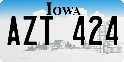 IA license plate AZT424