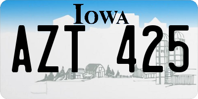 IA license plate AZT425