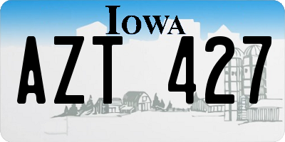 IA license plate AZT427
