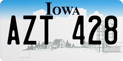 IA license plate AZT428