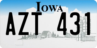 IA license plate AZT431