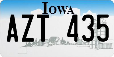IA license plate AZT435