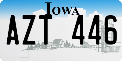 IA license plate AZT446