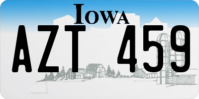 IA license plate AZT459