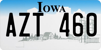 IA license plate AZT460