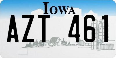IA license plate AZT461