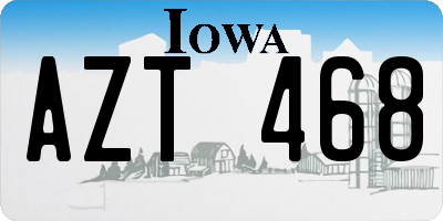 IA license plate AZT468