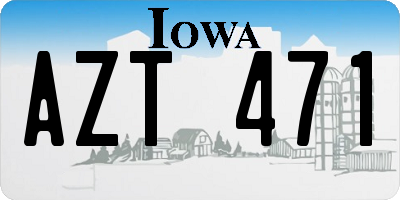 IA license plate AZT471