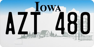 IA license plate AZT480