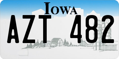 IA license plate AZT482