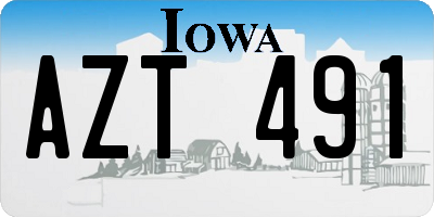 IA license plate AZT491