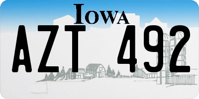 IA license plate AZT492