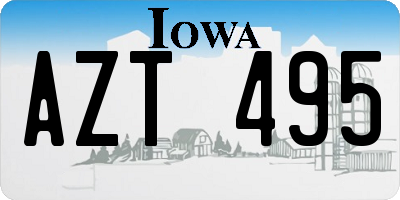 IA license plate AZT495