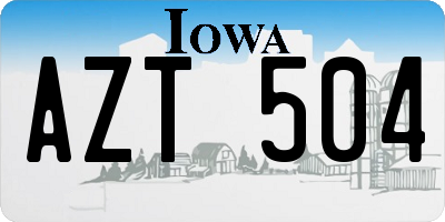 IA license plate AZT504