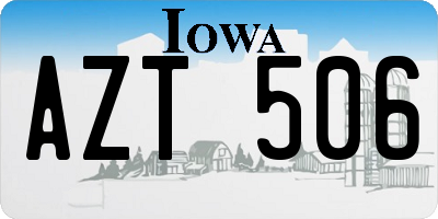 IA license plate AZT506
