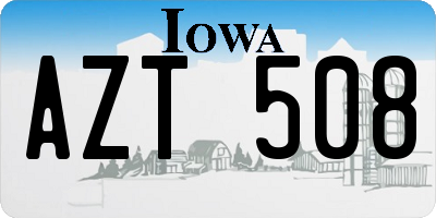 IA license plate AZT508